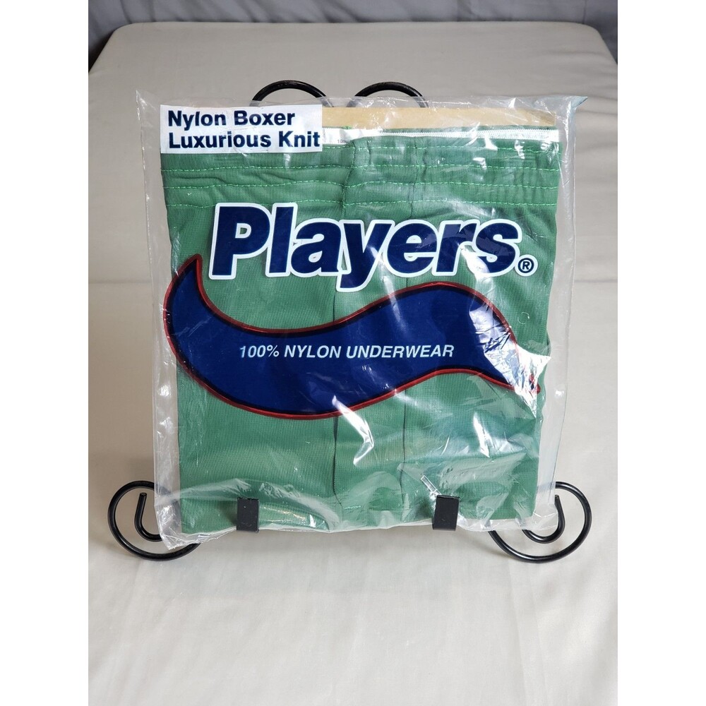 Vintage Players Mens Green 100% Nylon Boxers Luxurious Knit 2X Underwear New W/T